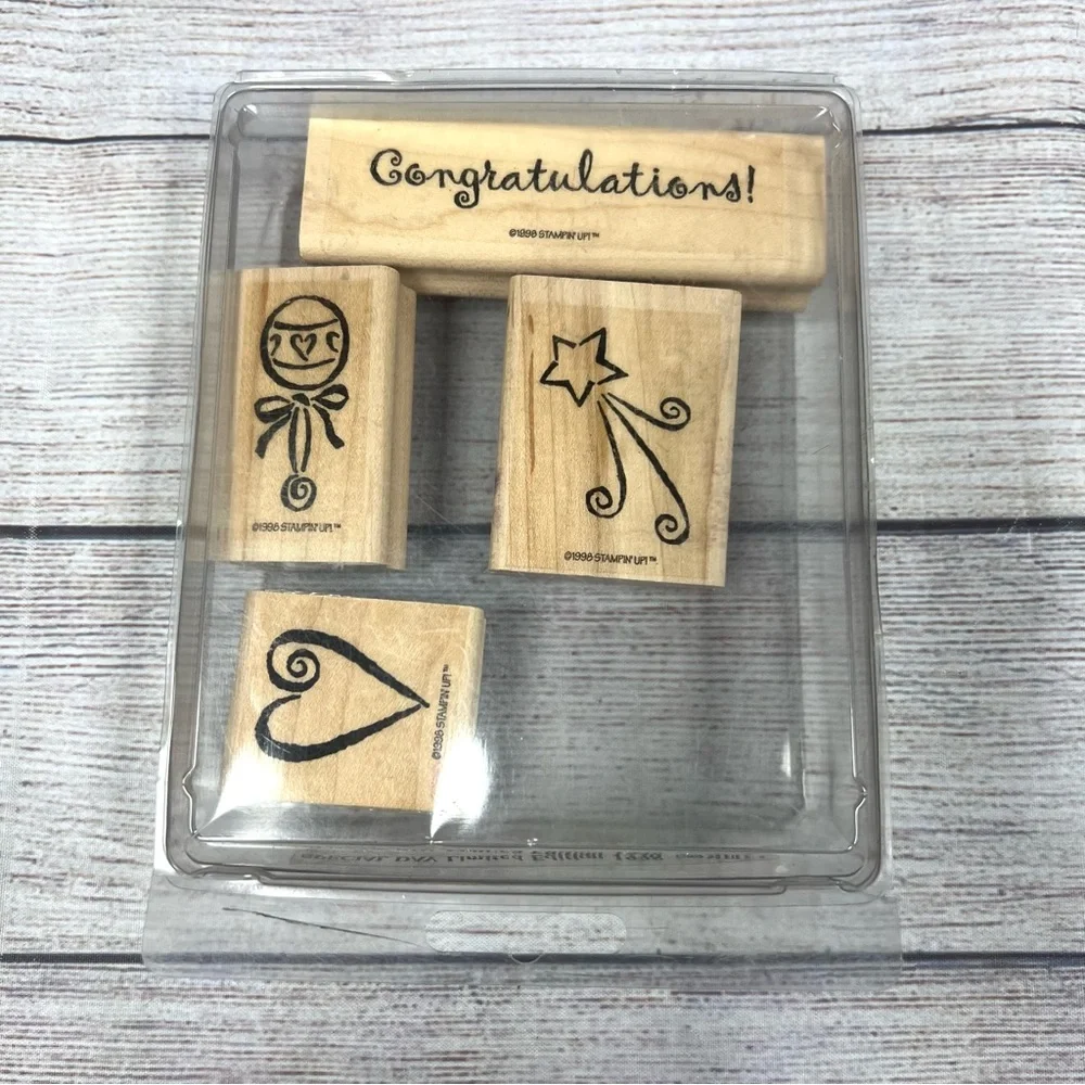 Stampin Up Vintage Special Day Limited Edition 1998 Wood Rubber Stamps Baby